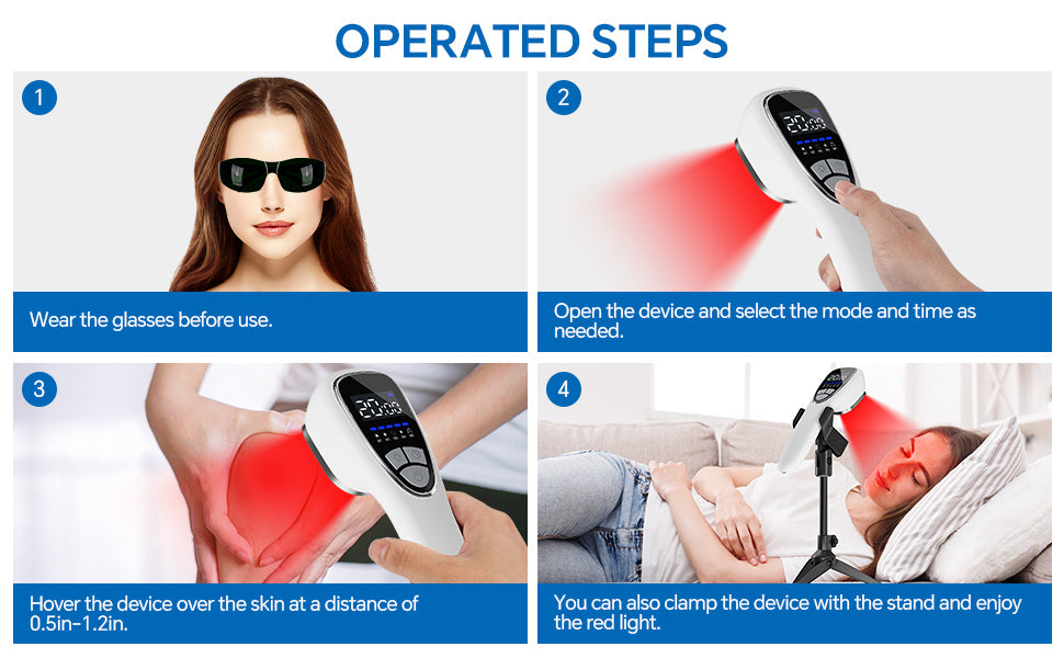 Handheld Red Light Therapy Laser–Portable Device, Professional