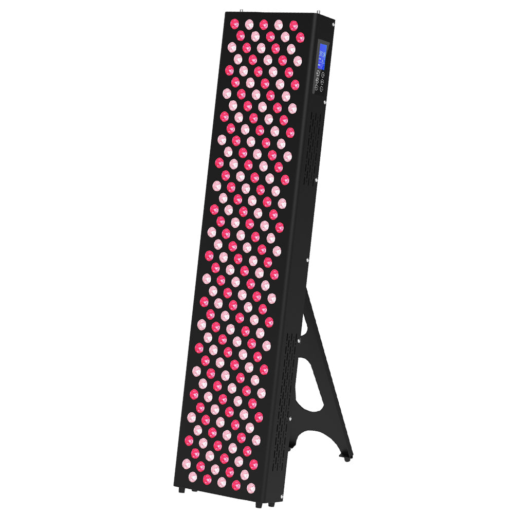 NovaRed 1000W red light therapy panel with foldable stand, 200 LEDs, dual wavelength 660nm + 850nm near-infrared portable device