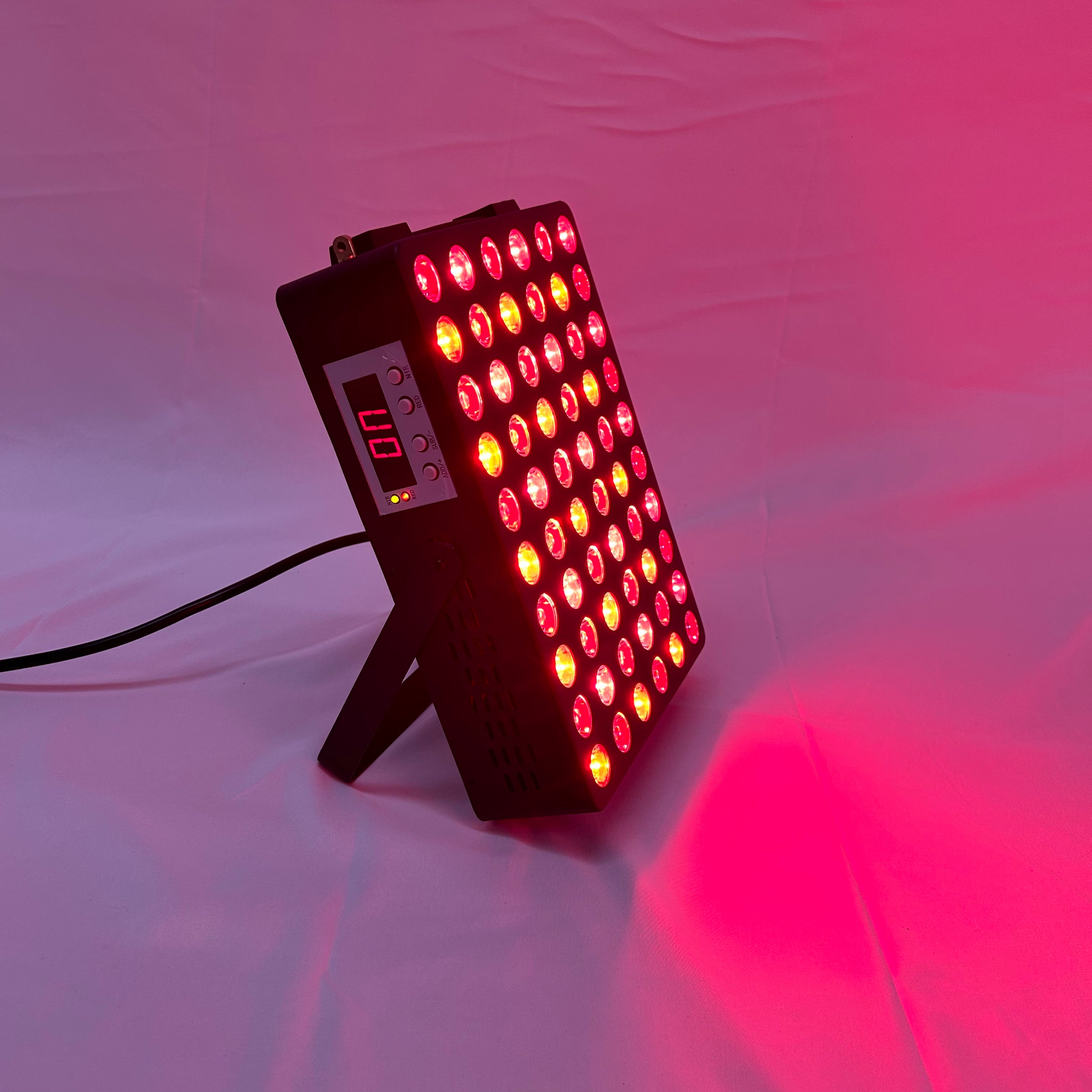 NovaRed 300W red light therapy panel with foldable stand, 60 LEDs, and dual 660nm + 850nm wavelengths