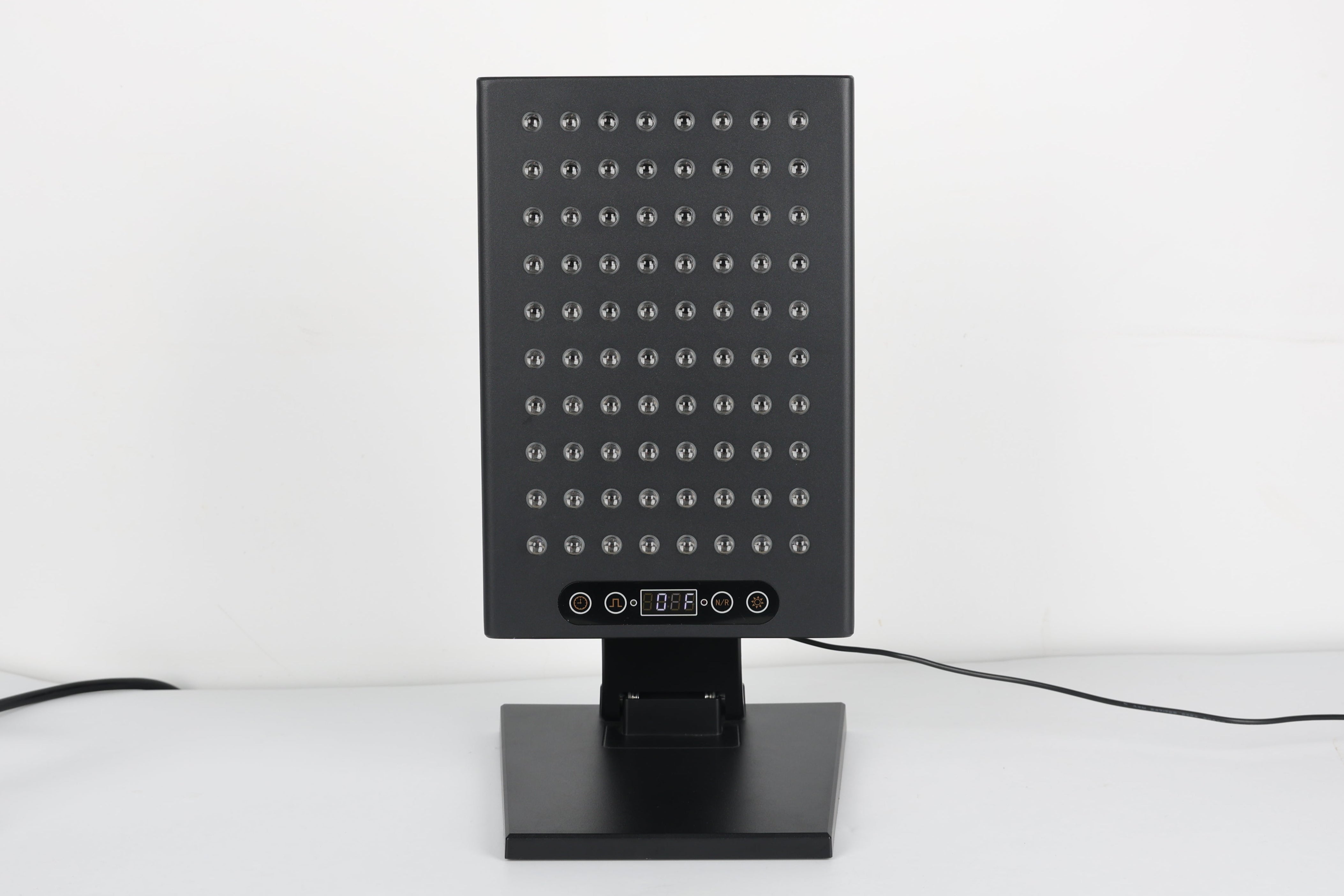 NovaRed 400W red light therapy panel with integrated base stand, LCD display, 80 LEDs, and compact infrared system