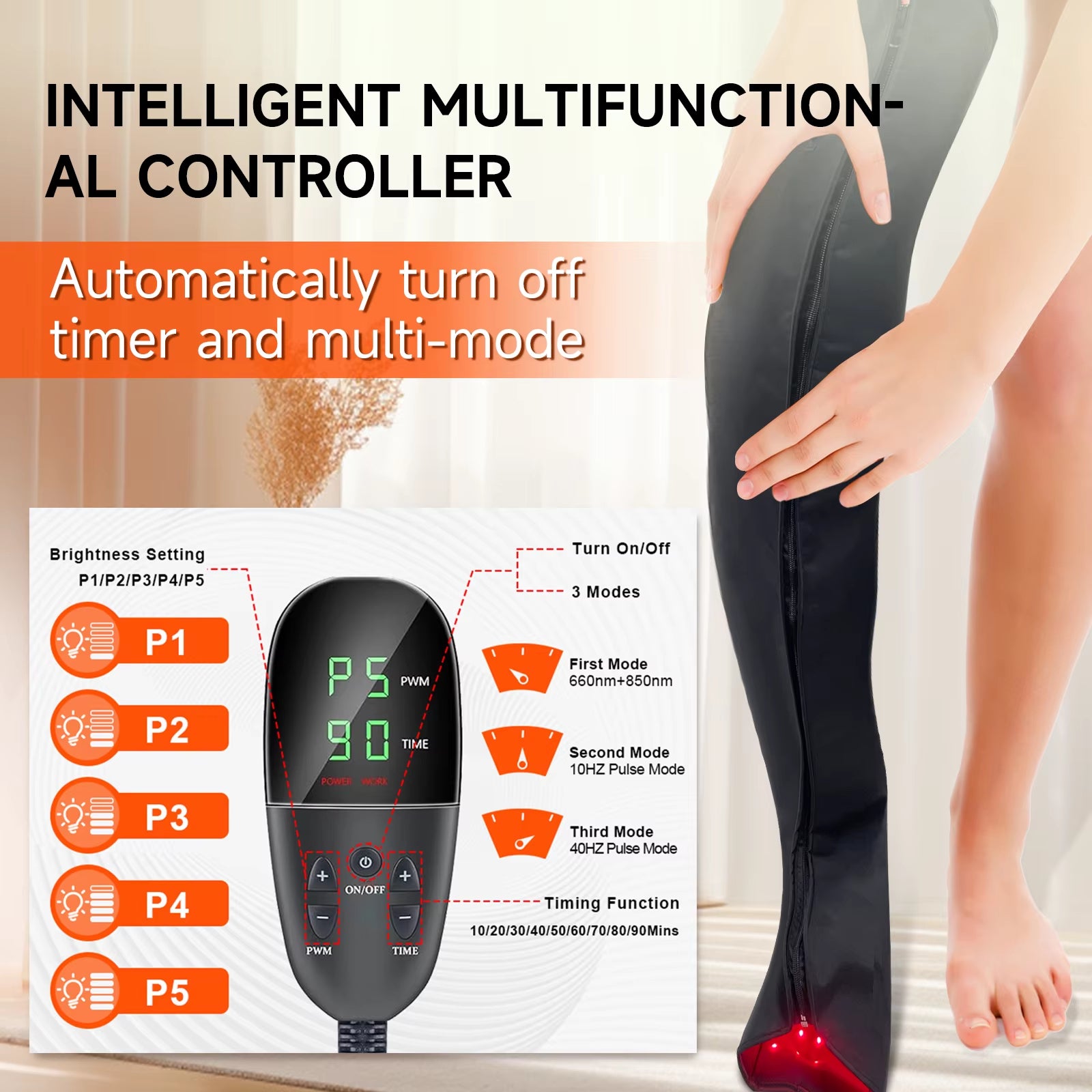 Red Light Therapy Leg Pad–Heated 528-LED Recovery Device, Professional