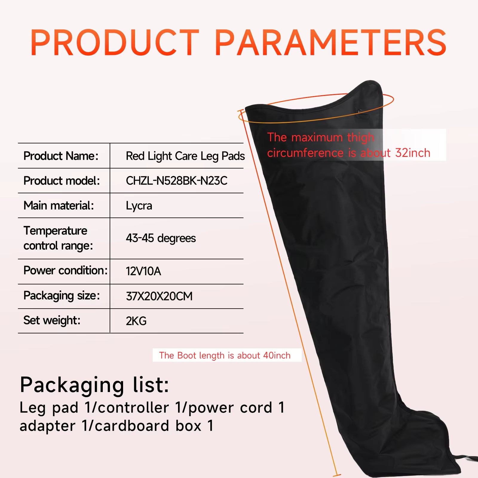 Red Light Therapy Leg Pad–Heated 528-LED Recovery Device, Professional