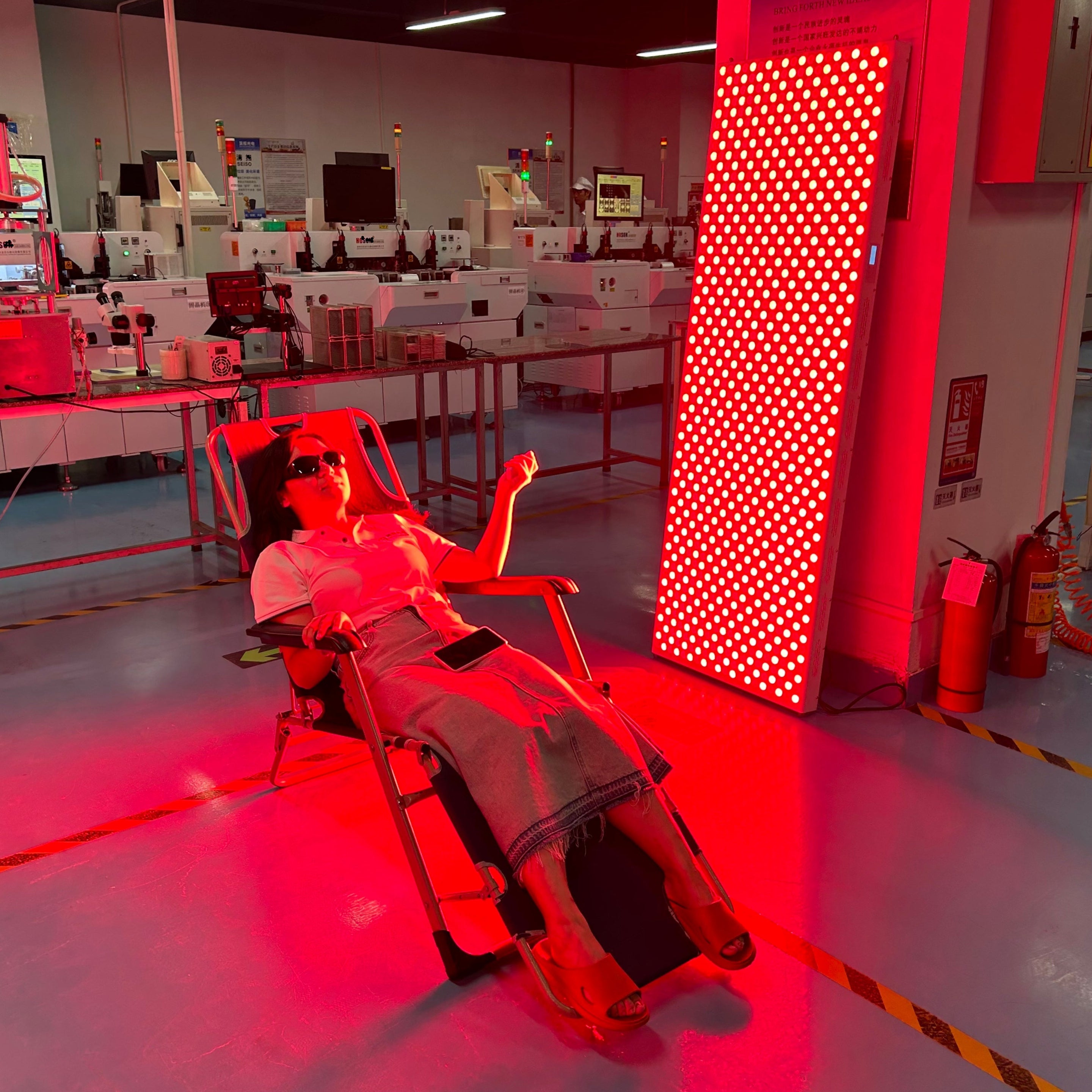 NovaRed 6000W red light therapy panel with LCD touch display, 1200 LEDs, hanging kit, pulley system, and full-body red light coverage
