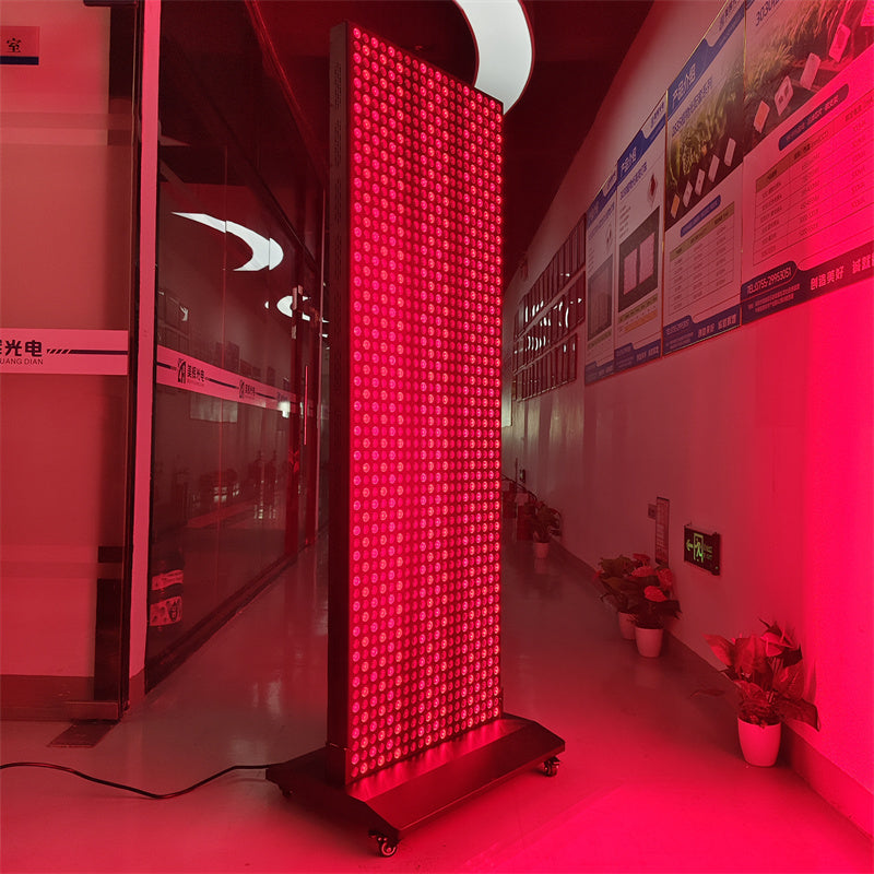 6000W Red Light Therapy Panel – LCD Touch Display, 1200 LEDs, Hanging Kit + Pulley, Full-Body Device