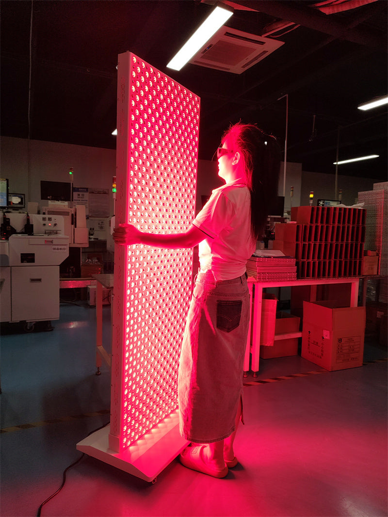 6000W Red Light Therapy Panel – LCD Touch Display, 1200 LEDs, Hanging Kit + Pulley, Full-Body Device