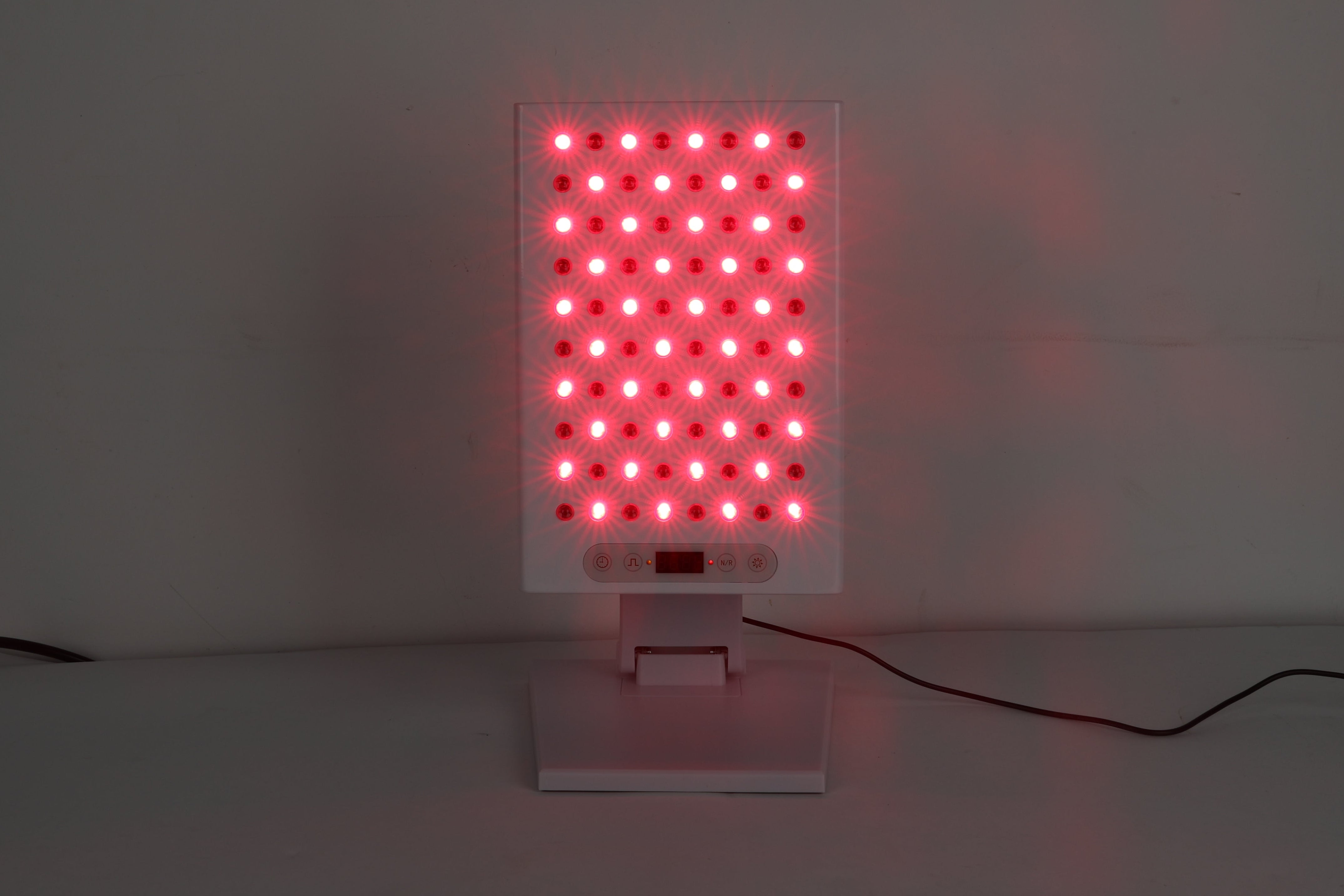 400W Red Light Therapy Panel – Integrated Base Stand, LCD Display, 80 LEDs, Compact Infrared System